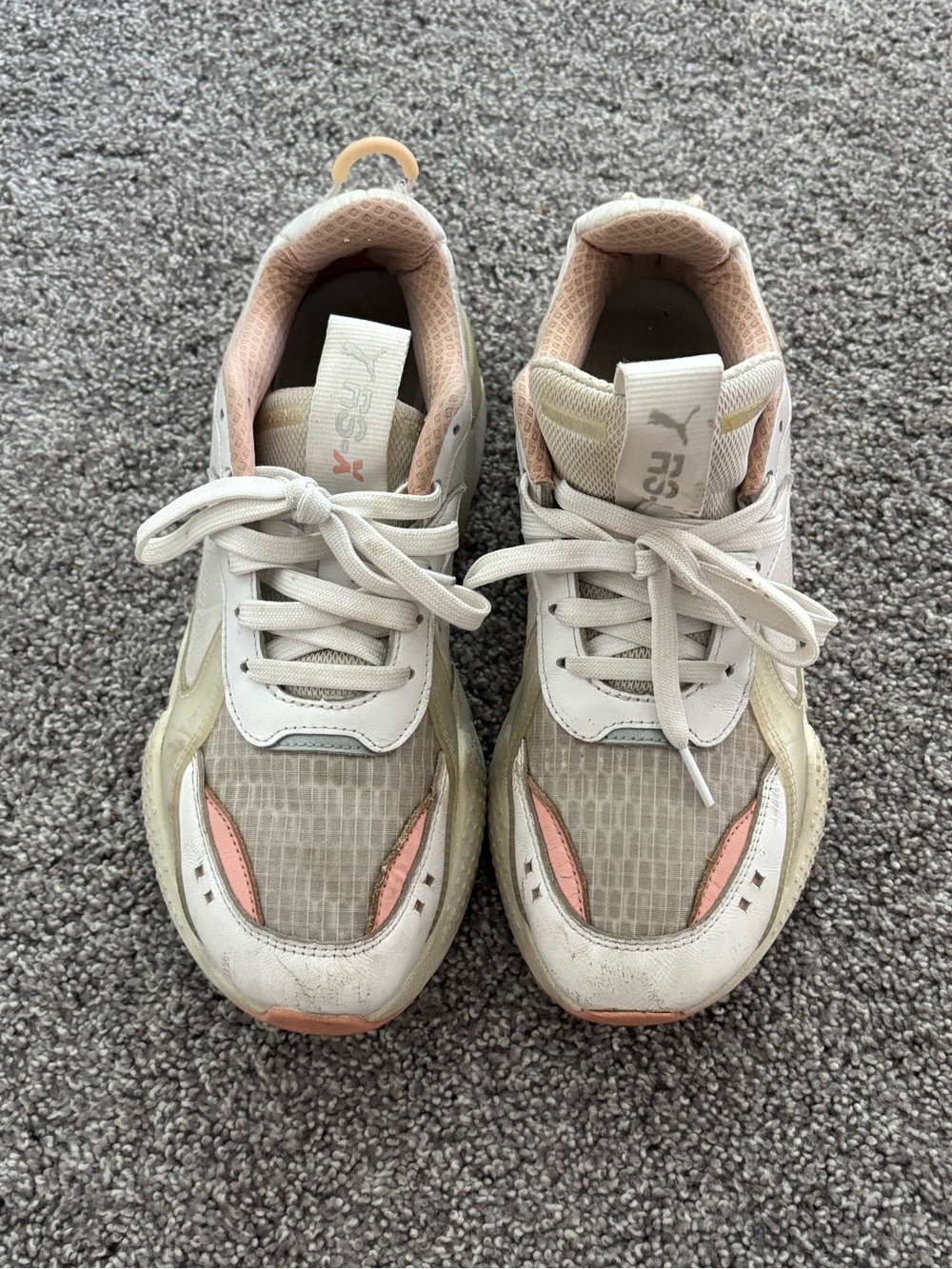 Puma RS-X Sneakers in White and Light Pink